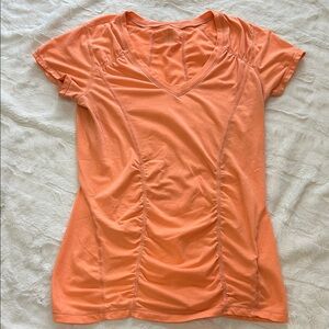 Zella Women's Orange V-Neck Athletic Top